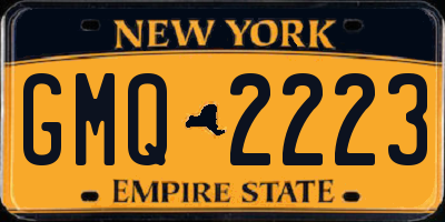 NY license plate GMQ2223