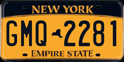 NY license plate GMQ2281