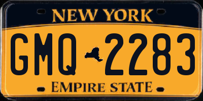 NY license plate GMQ2283