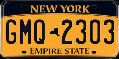 NY license plate GMQ2303