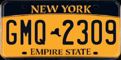 NY license plate GMQ2309
