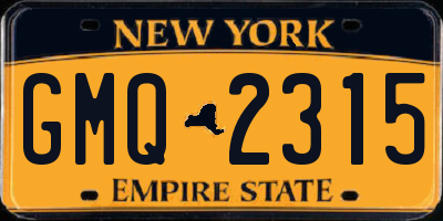 NY license plate GMQ2315