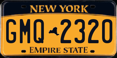 NY license plate GMQ2320