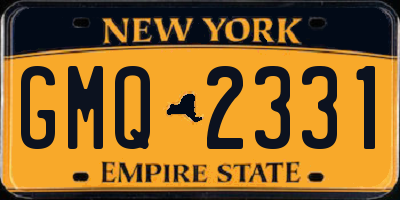 NY license plate GMQ2331