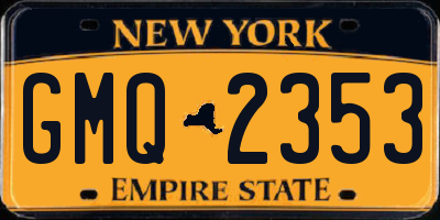 NY license plate GMQ2353