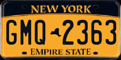 NY license plate GMQ2363