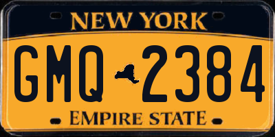 NY license plate GMQ2384
