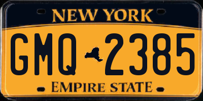 NY license plate GMQ2385