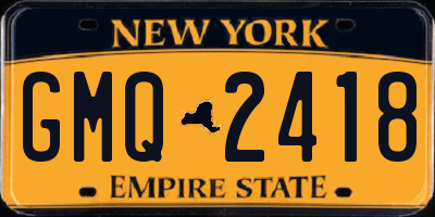 NY license plate GMQ2418
