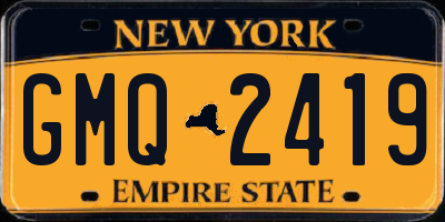 NY license plate GMQ2419