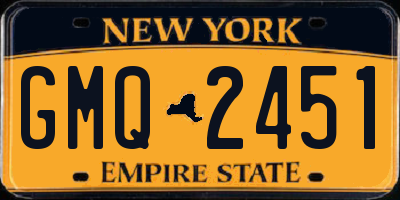 NY license plate GMQ2451