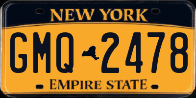 NY license plate GMQ2478