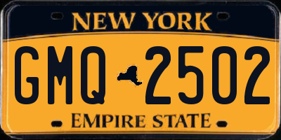 NY license plate GMQ2502