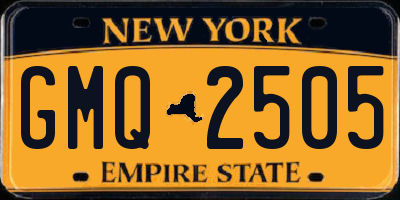 NY license plate GMQ2505