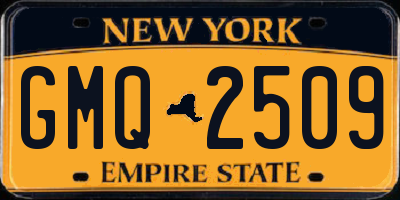 NY license plate GMQ2509