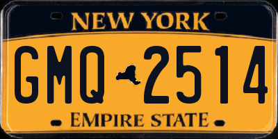 NY license plate GMQ2514