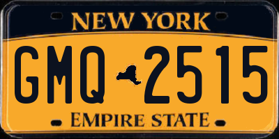 NY license plate GMQ2515