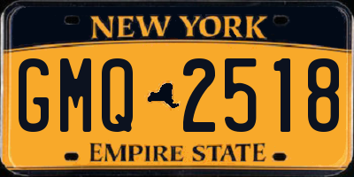 NY license plate GMQ2518