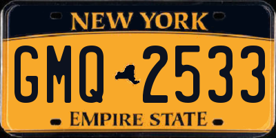 NY license plate GMQ2533