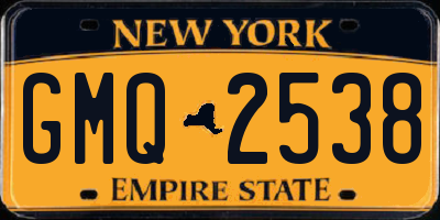 NY license plate GMQ2538