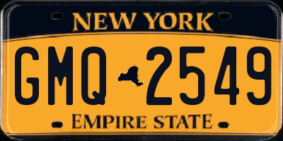 NY license plate GMQ2549