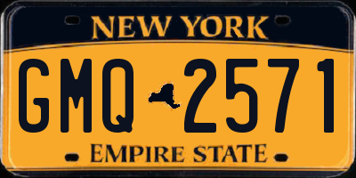 NY license plate GMQ2571