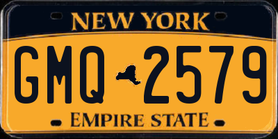 NY license plate GMQ2579