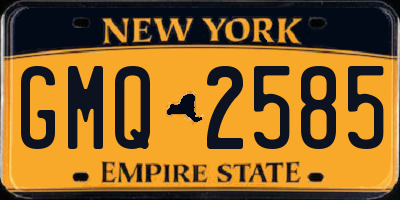 NY license plate GMQ2585