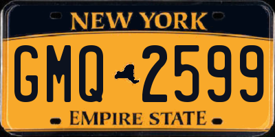 NY license plate GMQ2599