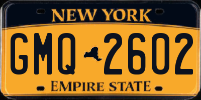 NY license plate GMQ2602
