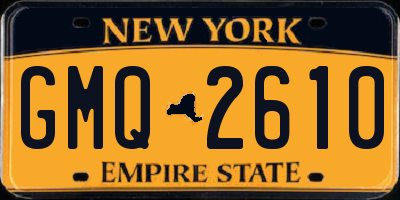 NY license plate GMQ2610