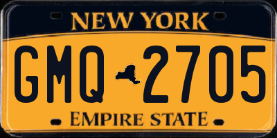 NY license plate GMQ2705