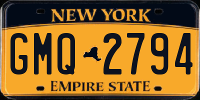 NY license plate GMQ2794
