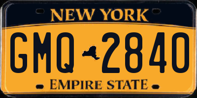NY license plate GMQ2840