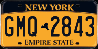 NY license plate GMQ2843