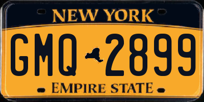 NY license plate GMQ2899