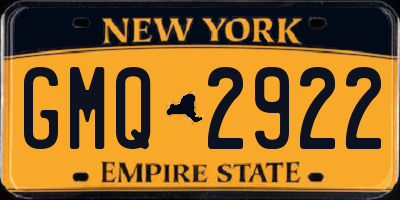 NY license plate GMQ2922