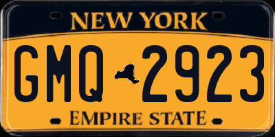 NY license plate GMQ2923
