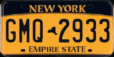 NY license plate GMQ2933