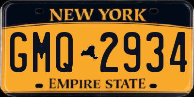 NY license plate GMQ2934