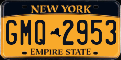 NY license plate GMQ2953