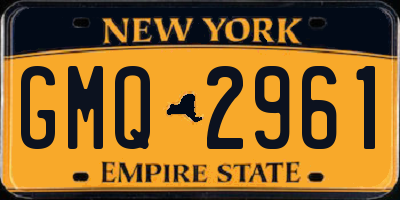 NY license plate GMQ2961