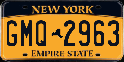 NY license plate GMQ2963