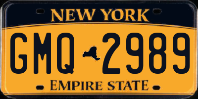 NY license plate GMQ2989