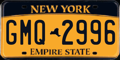 NY license plate GMQ2996