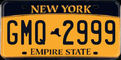 NY license plate GMQ2999