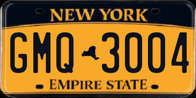NY license plate GMQ3004