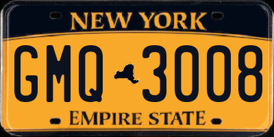 NY license plate GMQ3008
