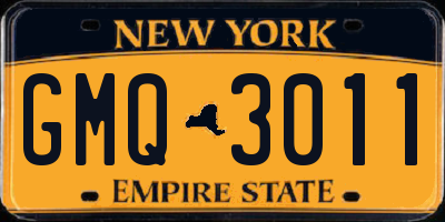 NY license plate GMQ3011