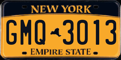 NY license plate GMQ3013